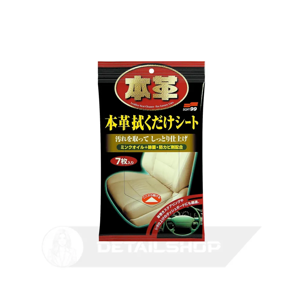 SOFT99 Leather Seat Cleaning Wipe - вологі серветки для шкіри