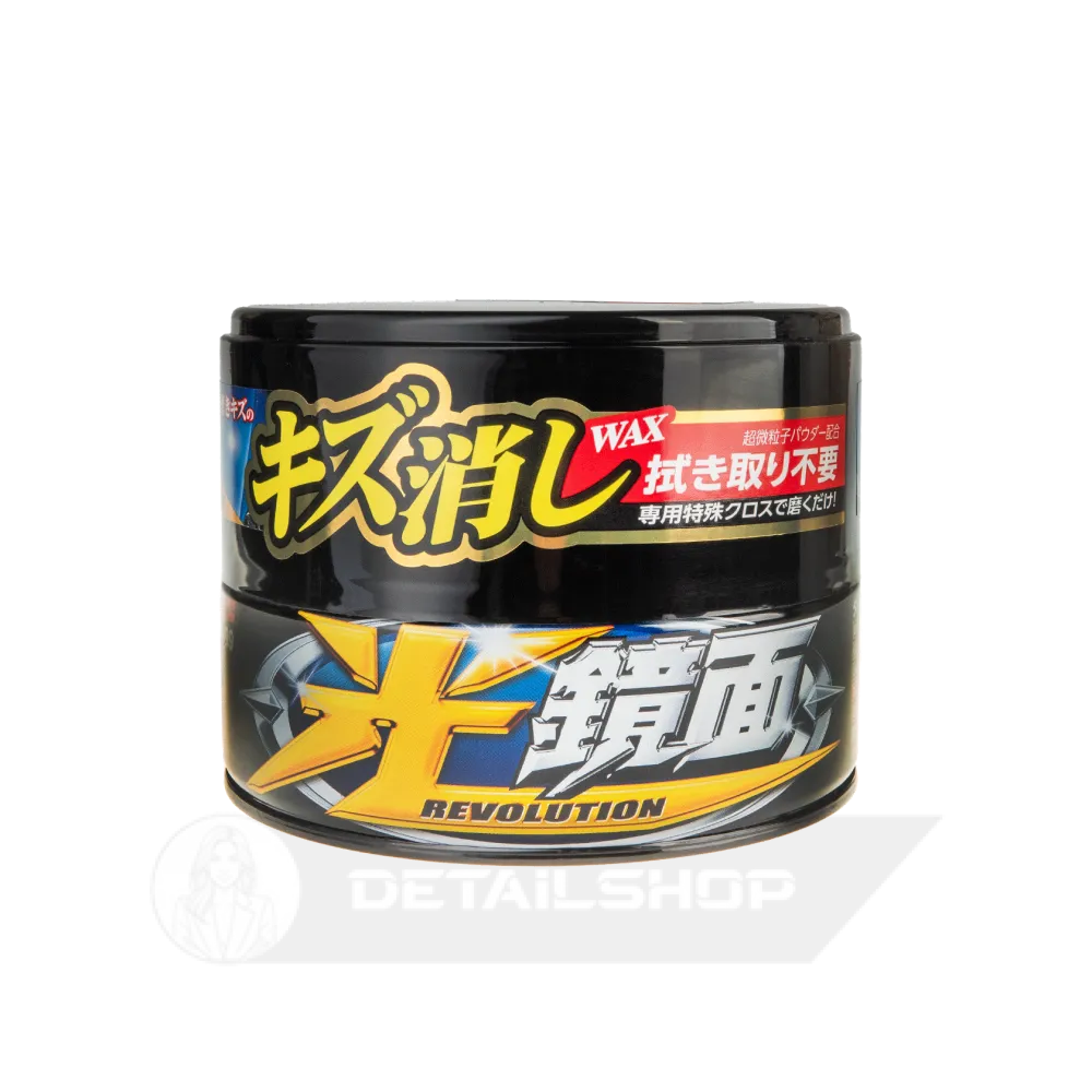 SOFT99 Scratch Clear Wax Mirror Finish Black 200г - твердий віск для темних авто