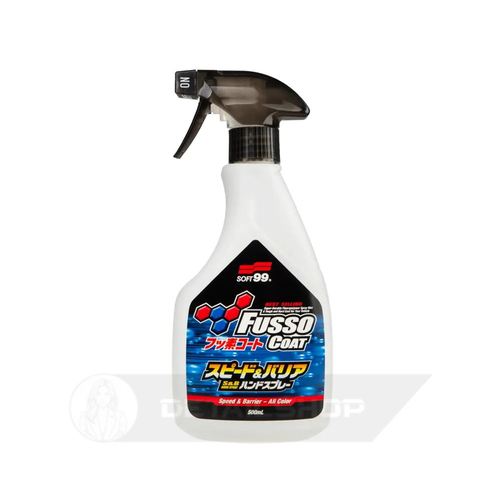 Спрей SOFT99 Fusso Coat Speed & Barrier Hand Spray 500мл - для блеска и выраженных гидрофобных свойств