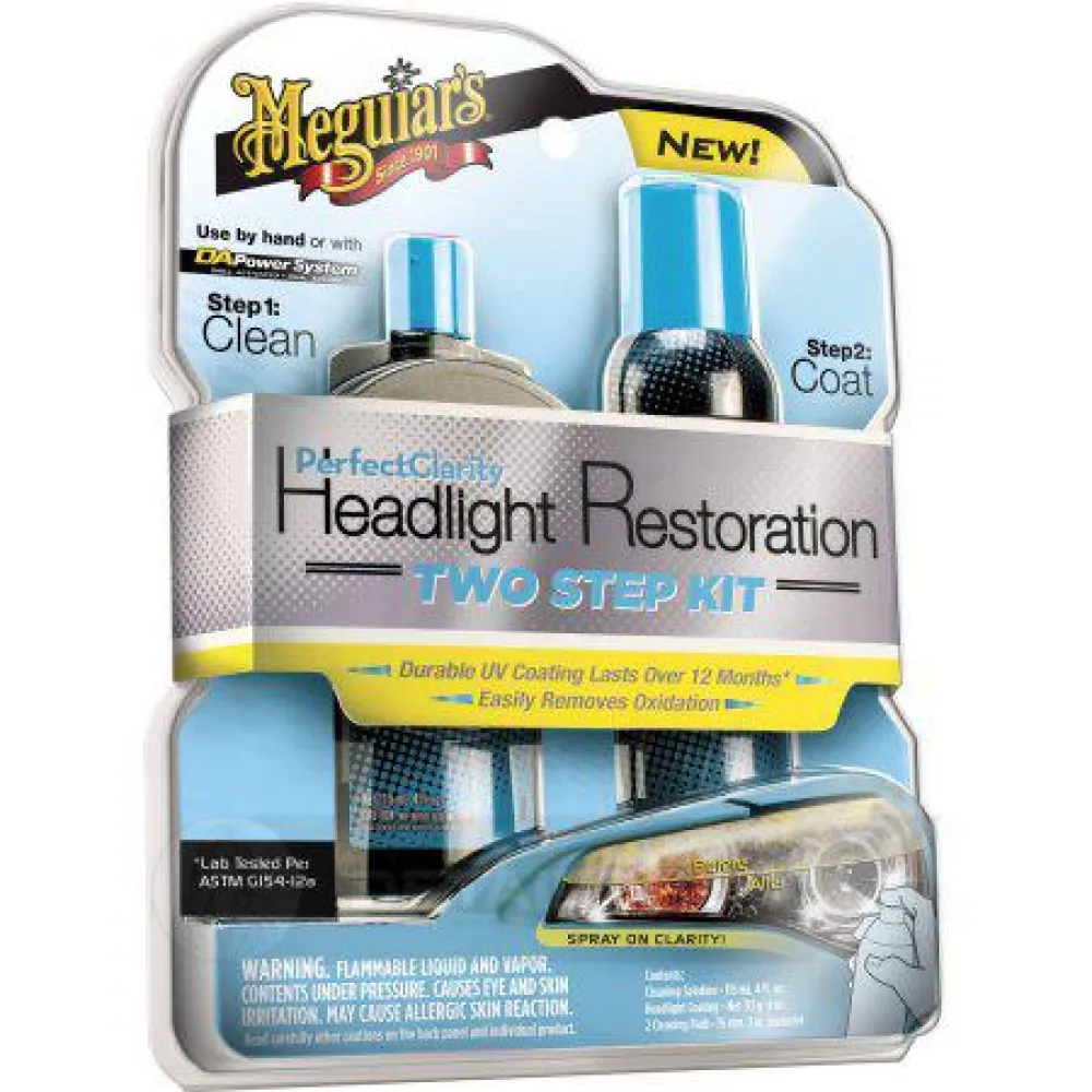 Набор для восстановления и защиты фар - Meguiars Perfect Clarity Headlight Restoration 2-Step Kit (G2000)