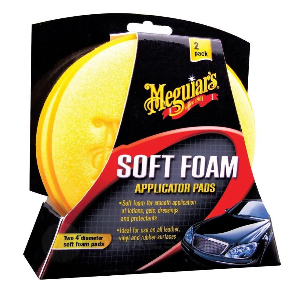 Набор аппликаторов поролоновых - Meguiars Soft Foam Applicator Pads 10 см. 2 шт. желтый (X3070)