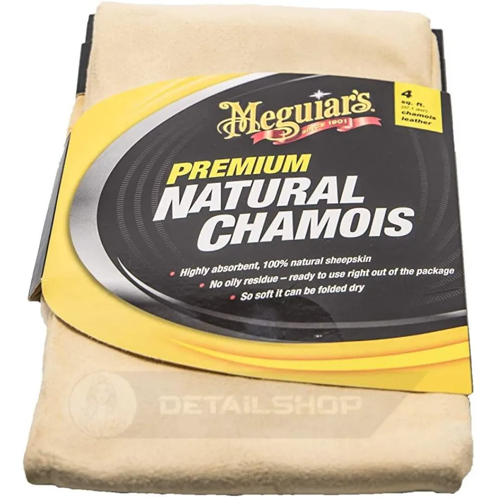 Полотенце натуральное замшевое - Meguiar’s Premium Natural Chamois 16x2x25 см. бежевый (X2100)