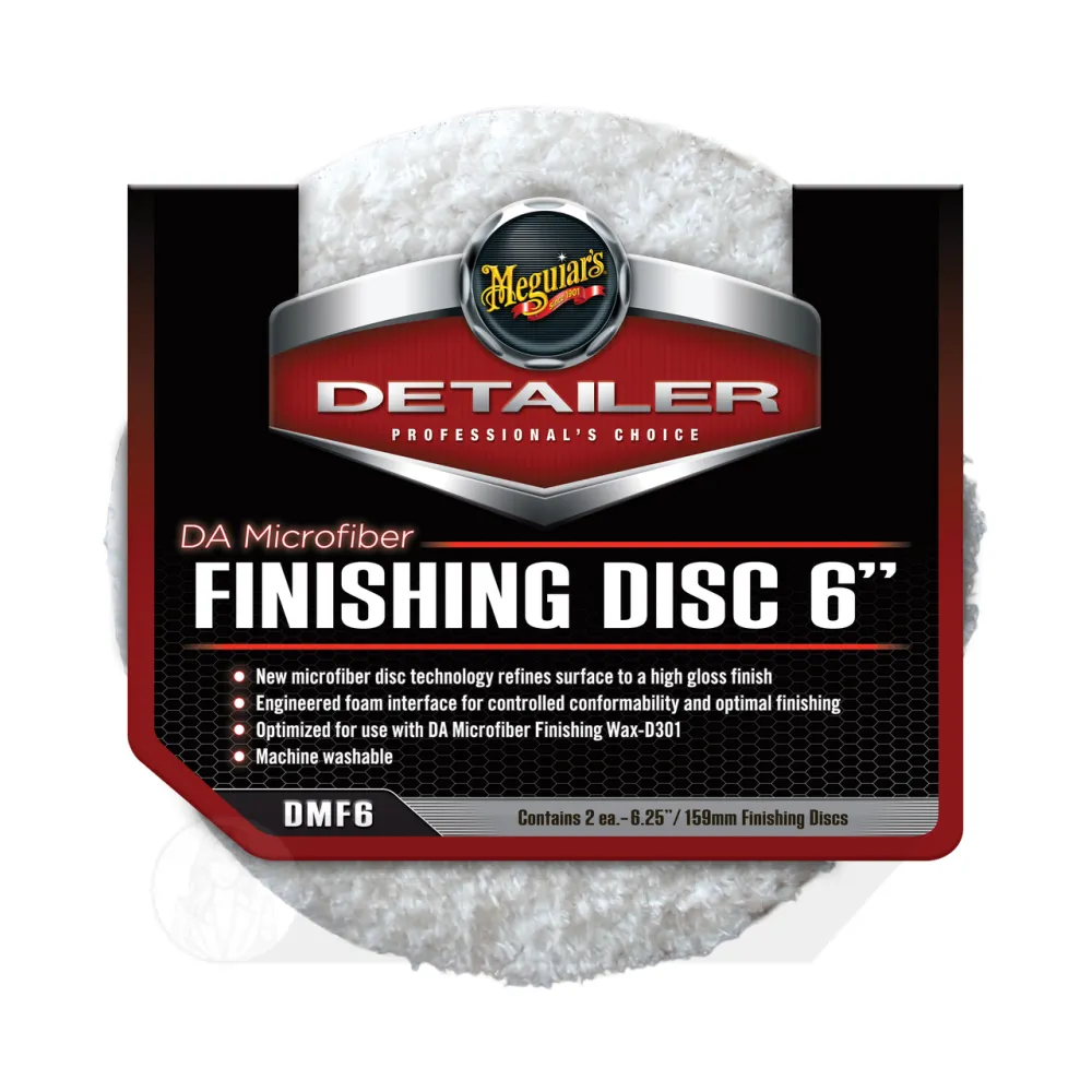 Полірувальний круг микрофибровый фінішний 2 шт. - Meguiars DA Microfiber Finishing Disc 6" 159 мм. білий (DMF6)
