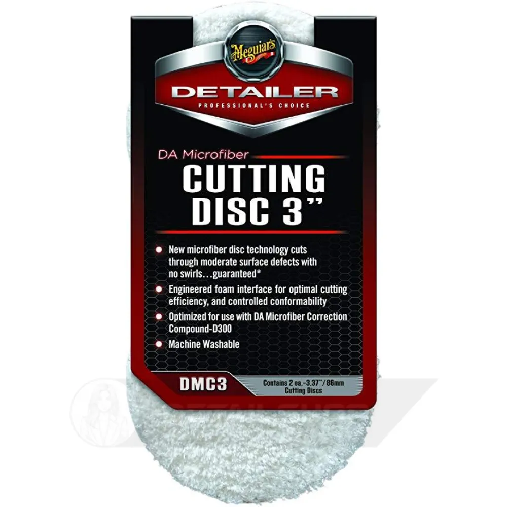Полировальный круг микрофибровый режущий 2 шт. - Meguiars DA Microfiber Cutting Disc 3〞 86 мм.  белый (DMC3)