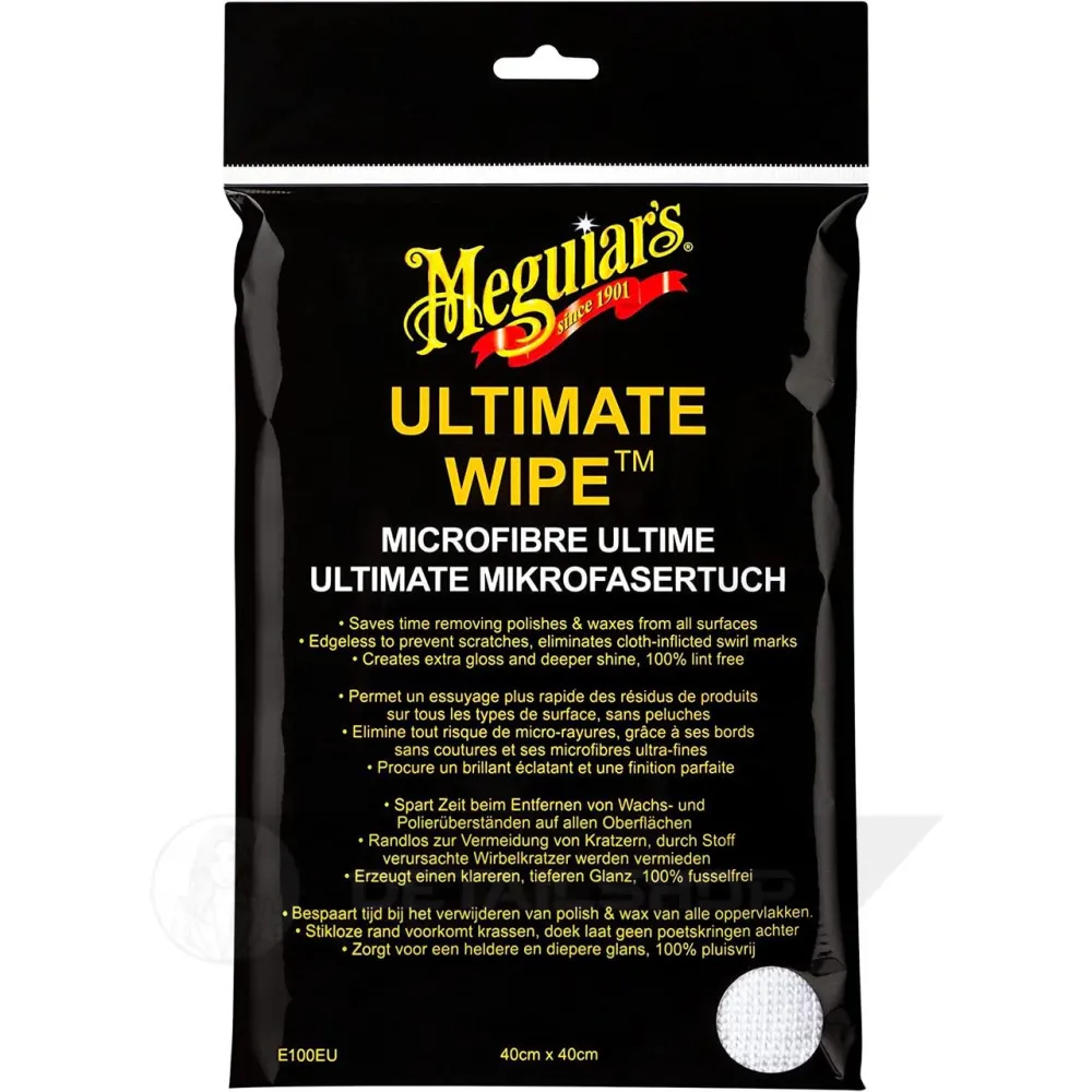 Полотенце микрофибровое - Meguiars Ultimate Wipe Polishing Cloth 40х40 см. белый (E100EU)