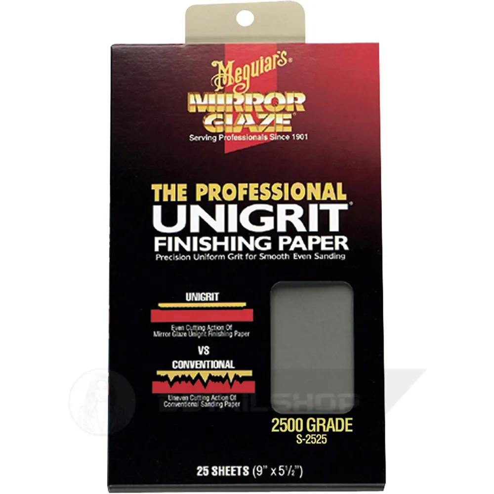 Водостойкая абразивная бумага - Meguiars Unigrit Finishing Papers 14х23 см. P2500 1 шт. (S2525)