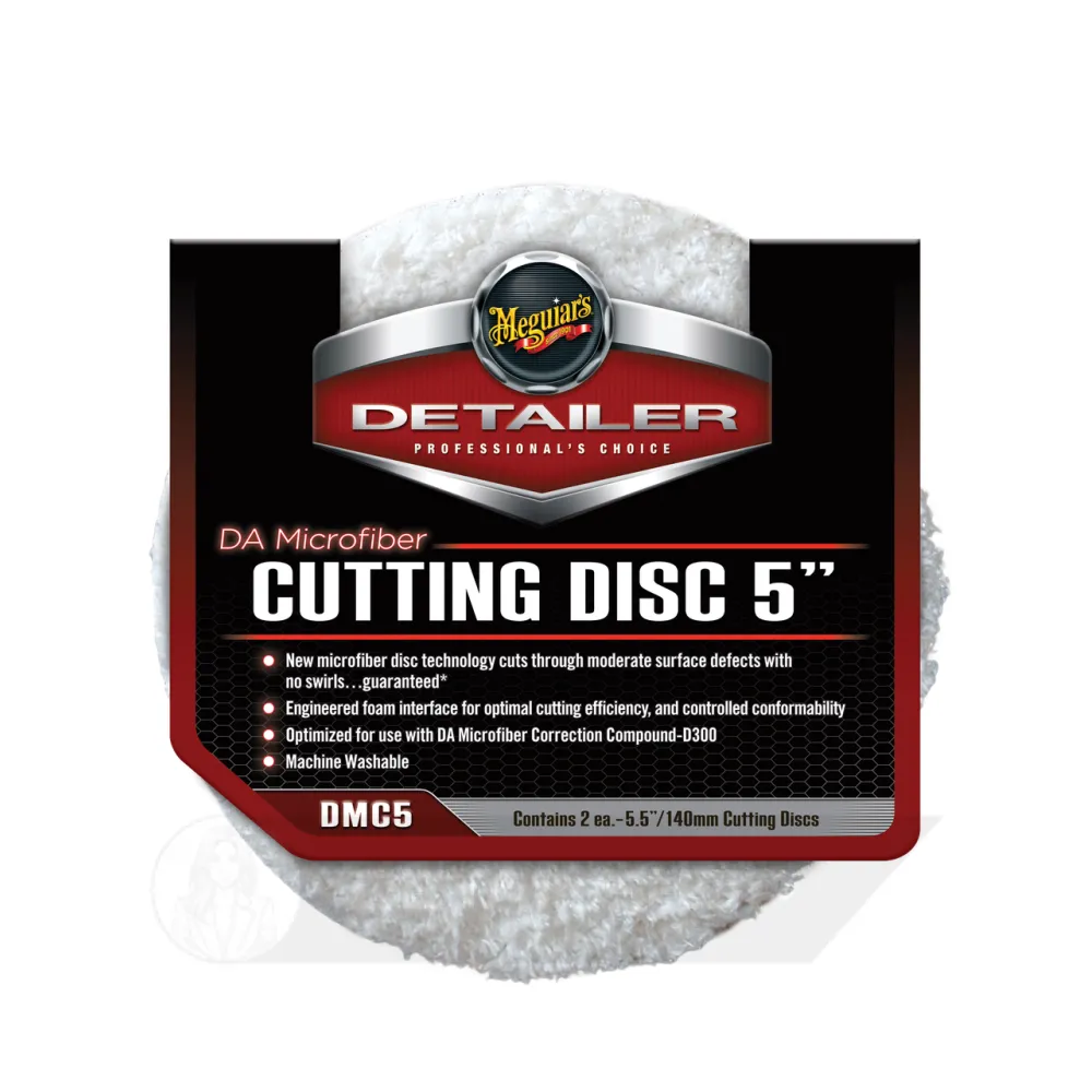 Полировальный круг микрофибровый режущий 2 шт. - Meguiars DA Microfiber Cutting Disc 5〞 140 мм. белый (DMC5)