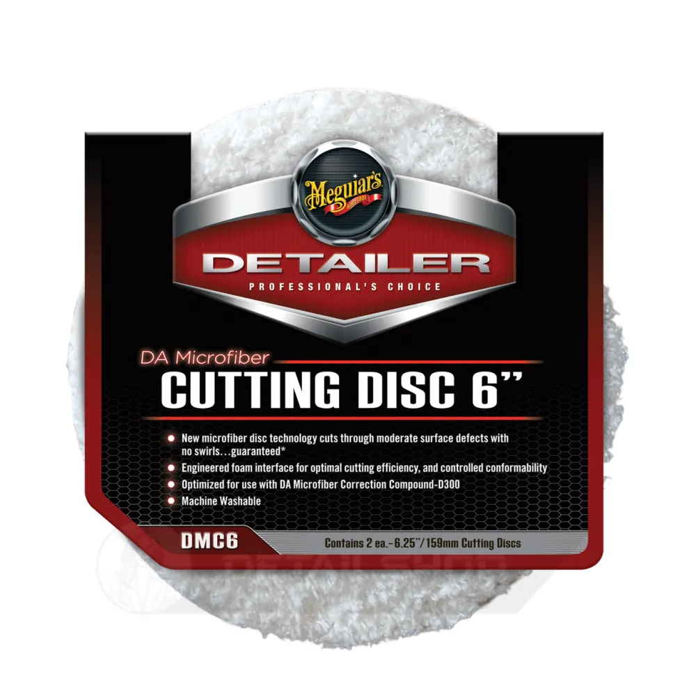 Полировальный круг микрофибровый режущий 2 шт. - Meguiars DA Microfiber Cutting Disc 6〞 159 мм. белый (DMC6)