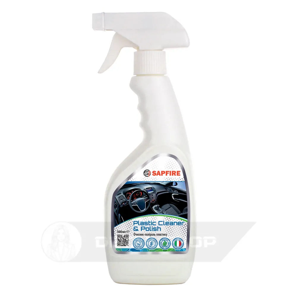 Очищувач-поліроль пластика 500 мл SAPFIRE Plastic Cleaner&Polish - яблуко (002692)