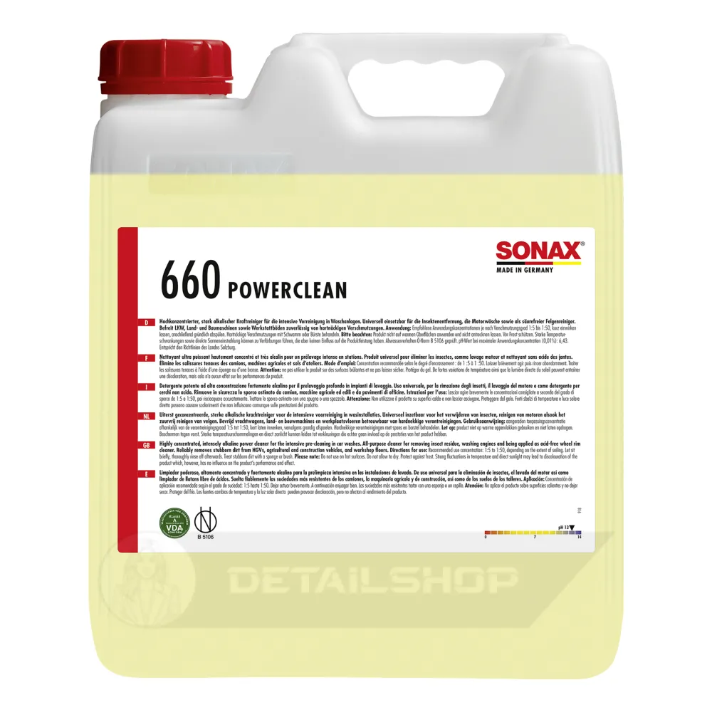 Високоефективний лужний концентрат для попереднього миття 10 л SONAX Power Clean (660600)