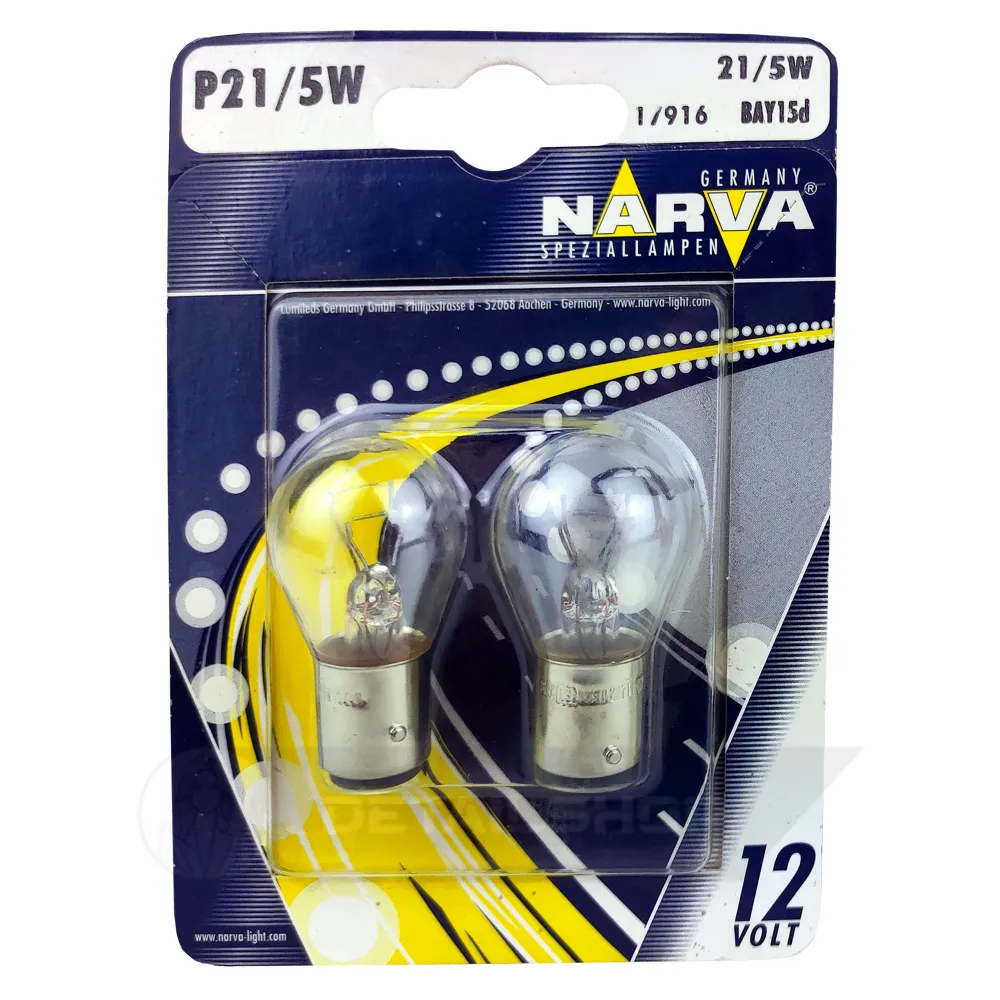 Лампа автомобільна сигнальна NARVA P21/5W 17916 2 шт (268181)