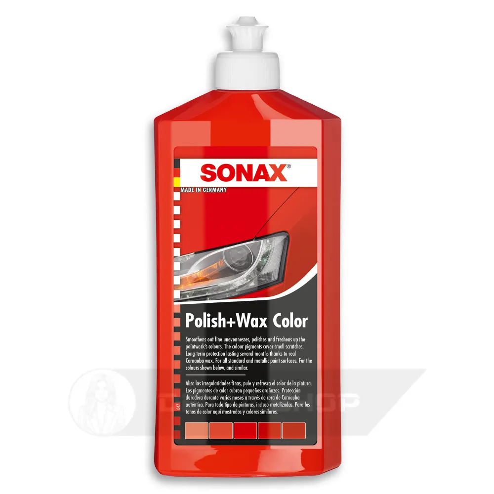 Кольоровий поліроль з воском червоний 500 мл SONAX Polish & Wax Color NanoPro (296400)