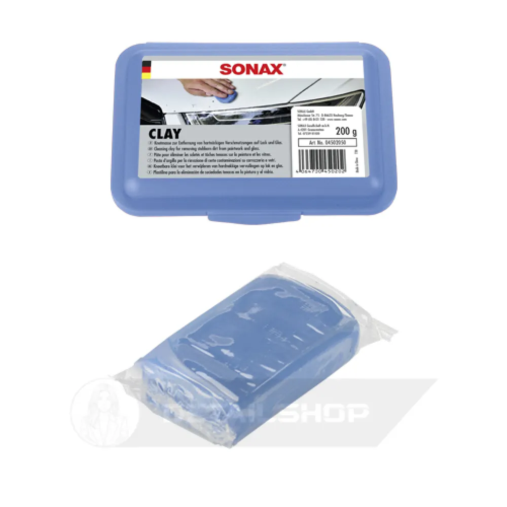 Синя глина для очищення лакофарбових поверхонь і скла 200 г SONAX Clay (450205)