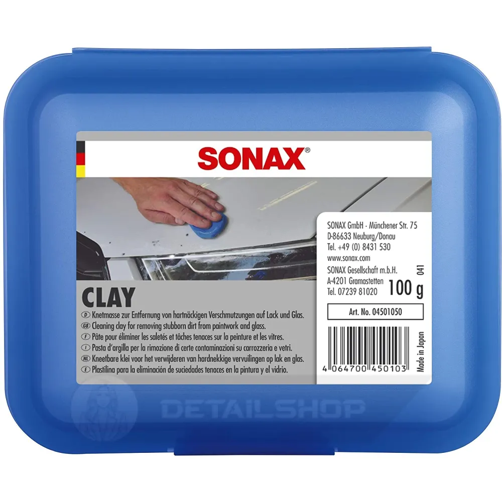 Синя глина для очищення лакофарбових поверхонь і скла 112 г SONAX Clay (450105)