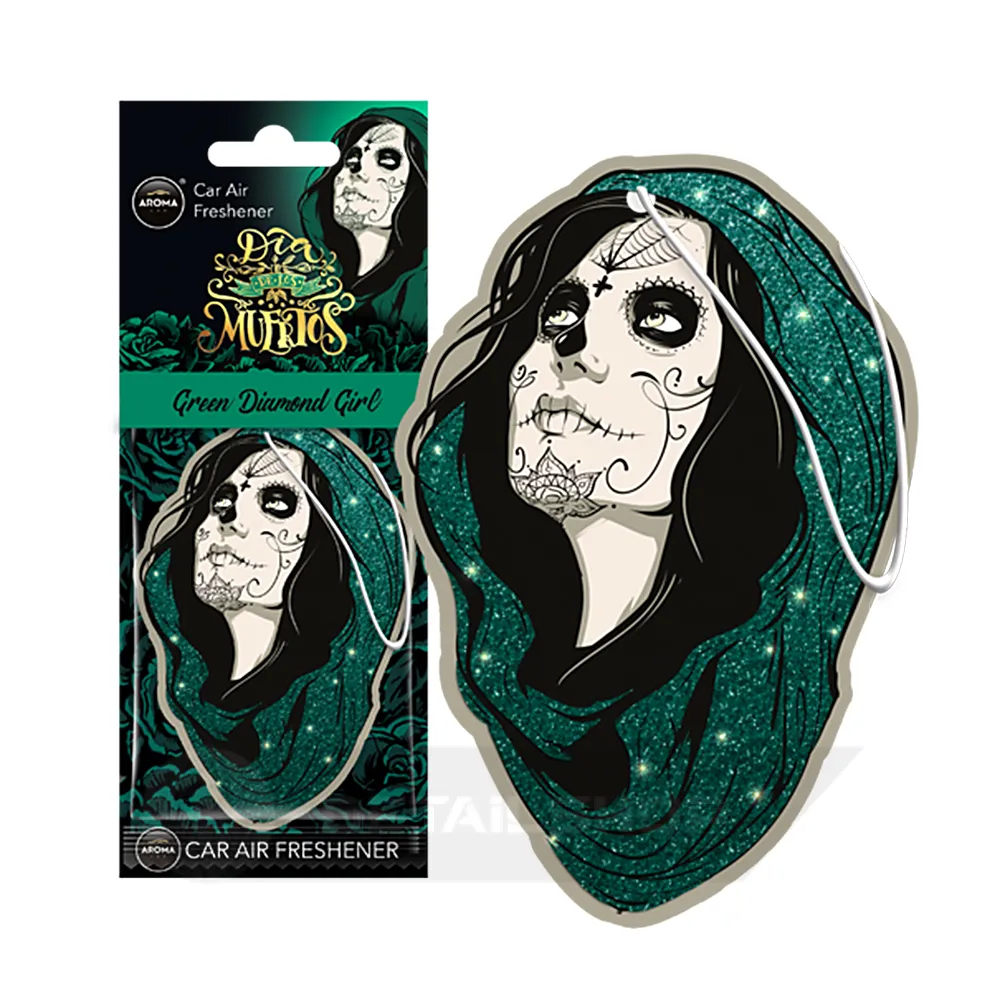 Автомобільний ароматизатор Aroma Car Dia De Los Muertos - Green Diamond Girl (832799)
