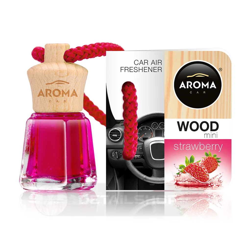 Автомобільний ароматизатор Aroma Car Wood Mini - Strawberry 4 мл (927085)