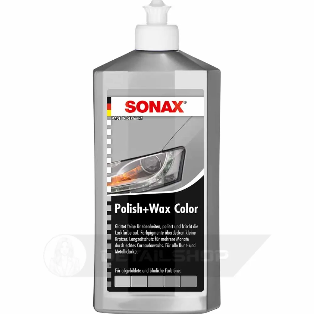 Кольоровий поліроль з воском сірий 250 мл SONAX Polish & Wax Color NanoPro (296341)