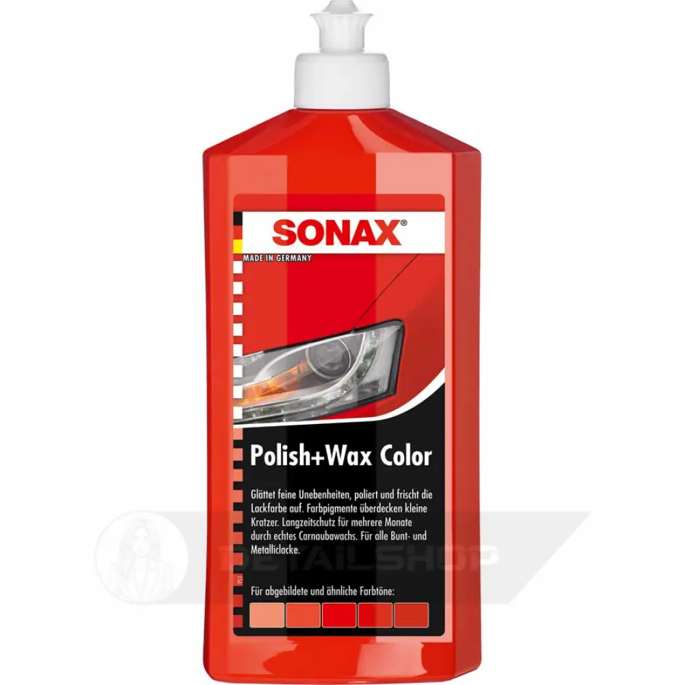 Кольоровий поліроль з воском червоний 250 мл SONAX Polish & Wax Color NanoPro (296441)