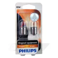 Лампа автомобільна сигнальна PHILIPS Vision +30% R5W 12821B2 2 шт (055460)