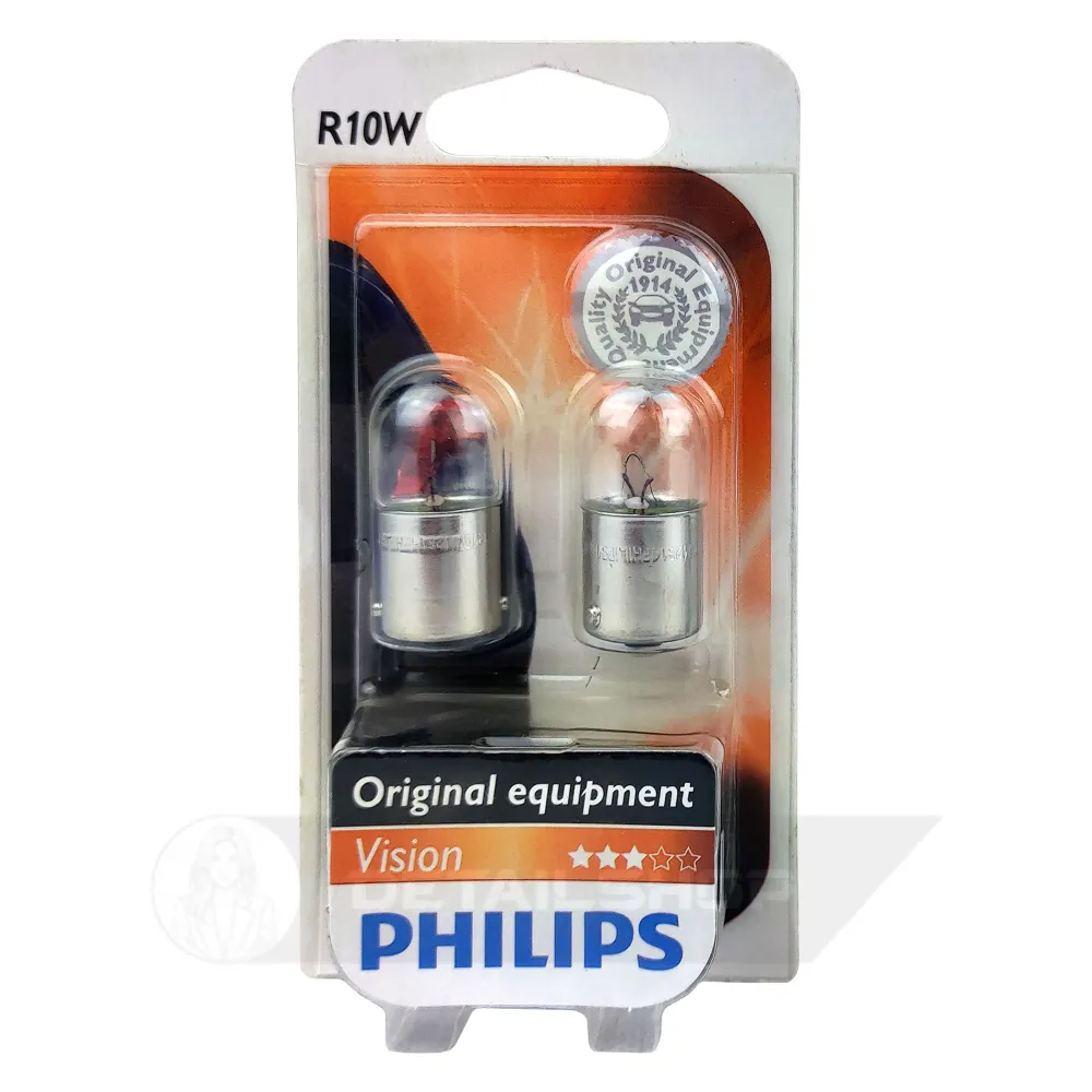 Лампа автомобільна сигнальна PHILIPS Vision +30% R10W 12814B2 2 шт (055477)