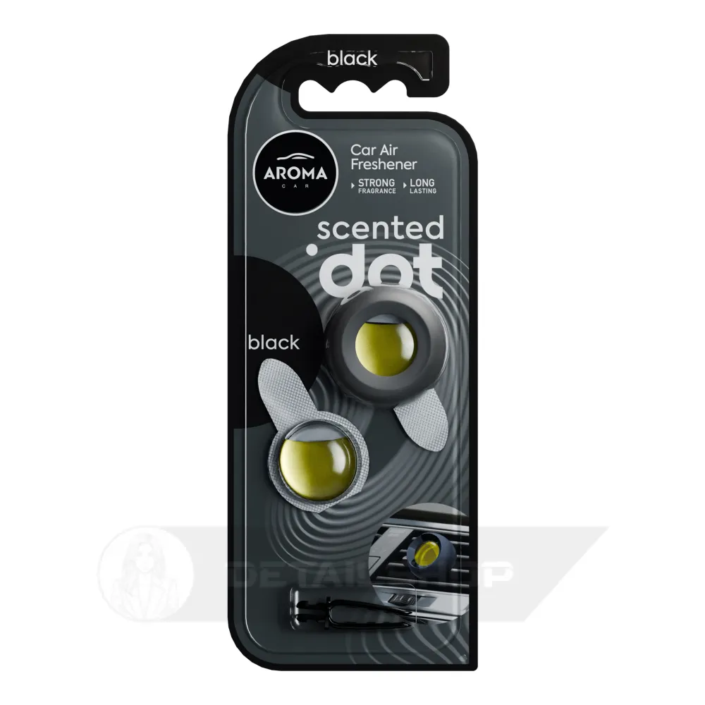 Автомобільний мембранний ароматизатор Aroma Car Scented Dot+Refill - Black (120375)