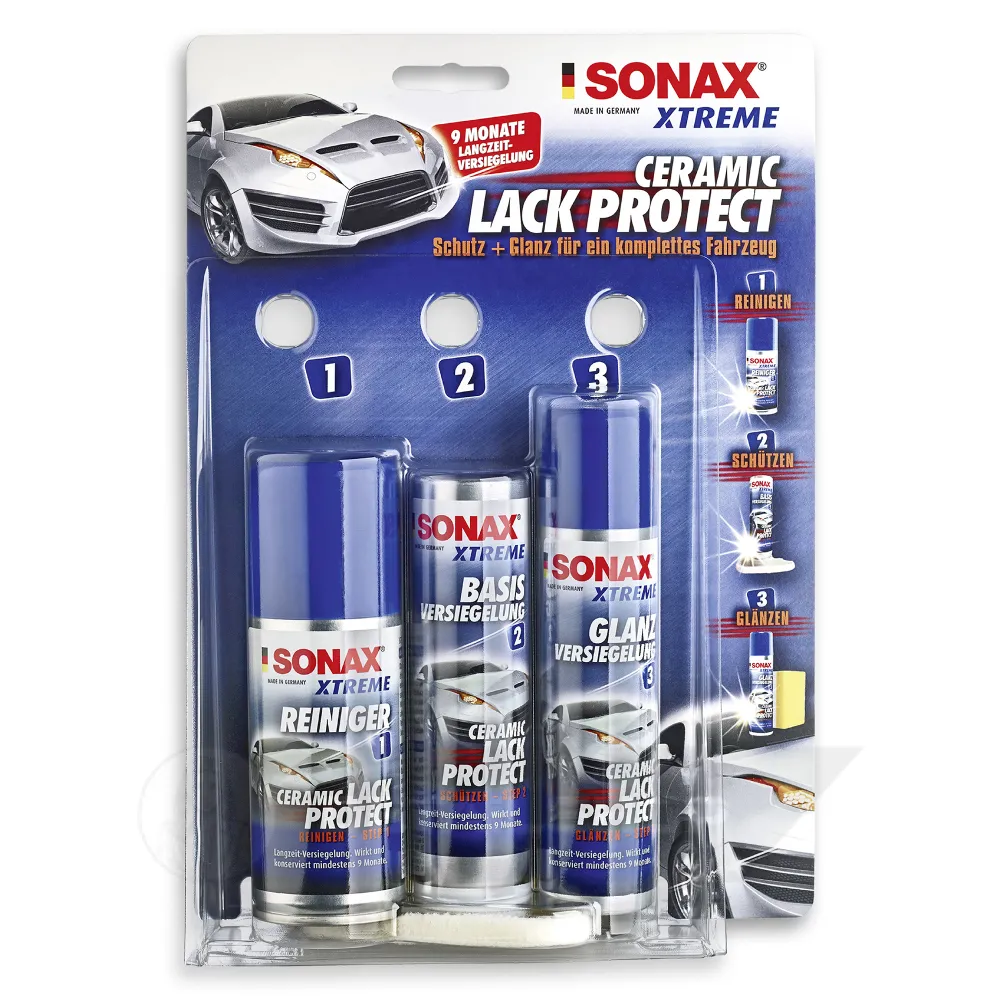 Набір для захисту ЛФП керамічним покриттям (рідке скло) 240 мл SONAX XTREME Ceramic Lackprotect (247941)