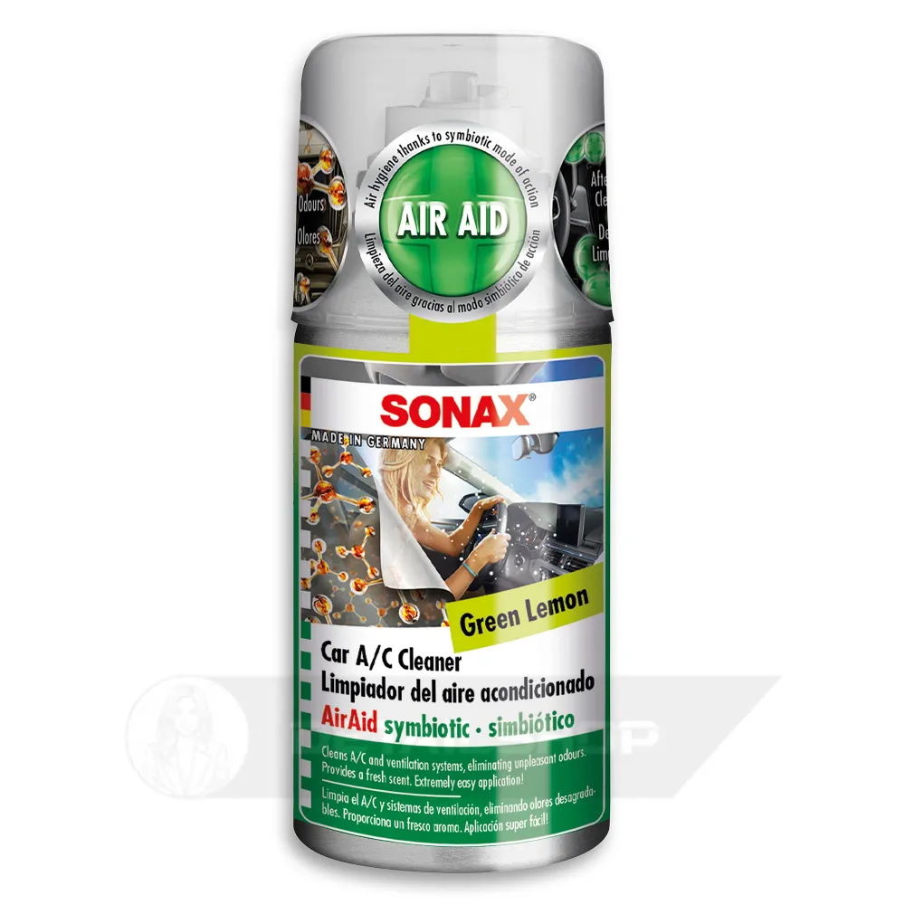 Очищувач кондиціонера антибактеріальний 100 мл SONAX Klima Power Cleaner AirAid - green lemon (323400)