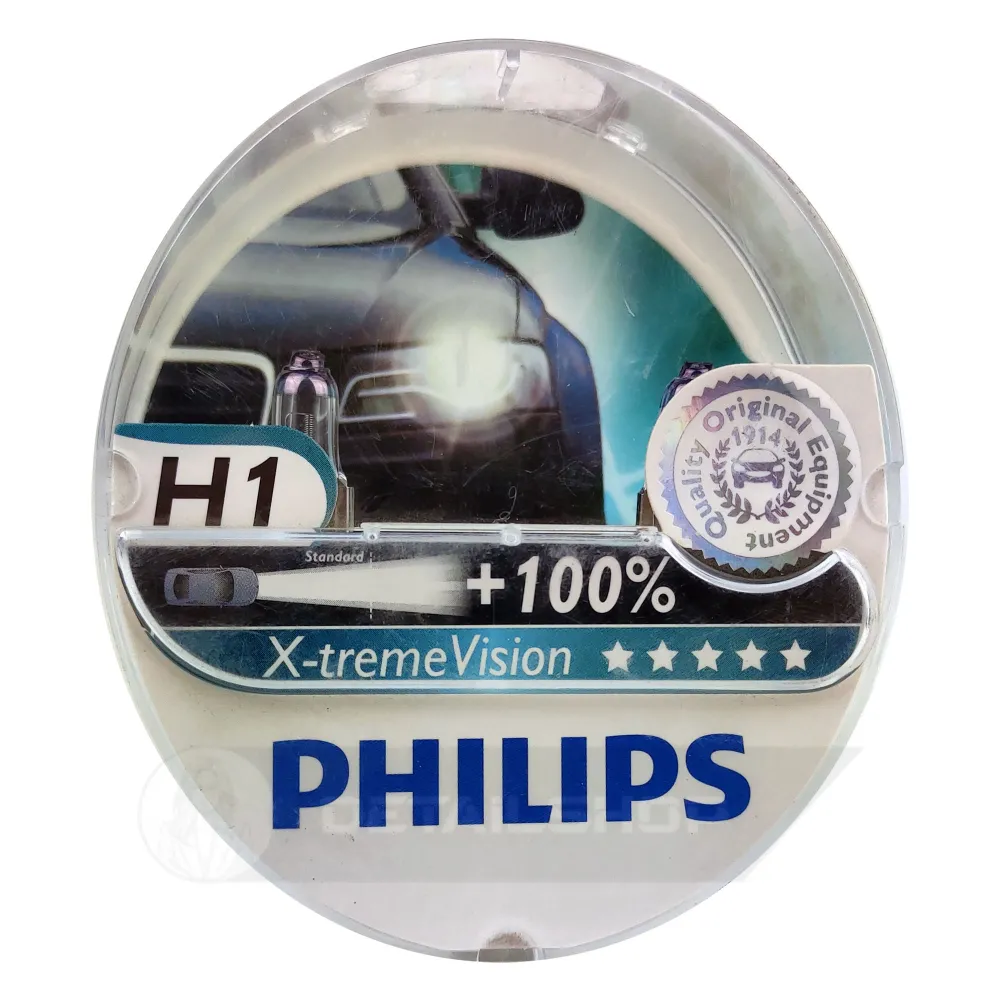 Лампа автомобільна галогенна PHILIPS X-treme Vision +100% H1 12258XVS2 2 шт (360646)