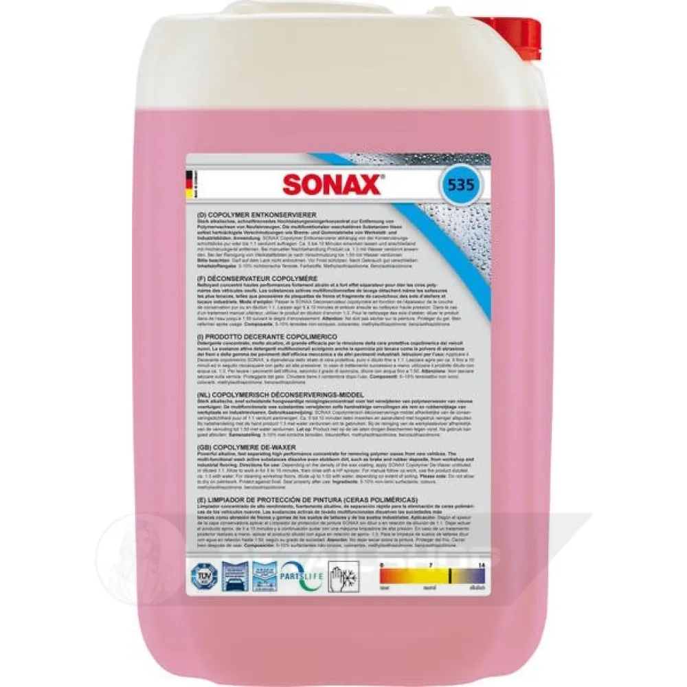 Засіб для розконсервування (очисник воску) 25 л SONAX Copolymer (535705)