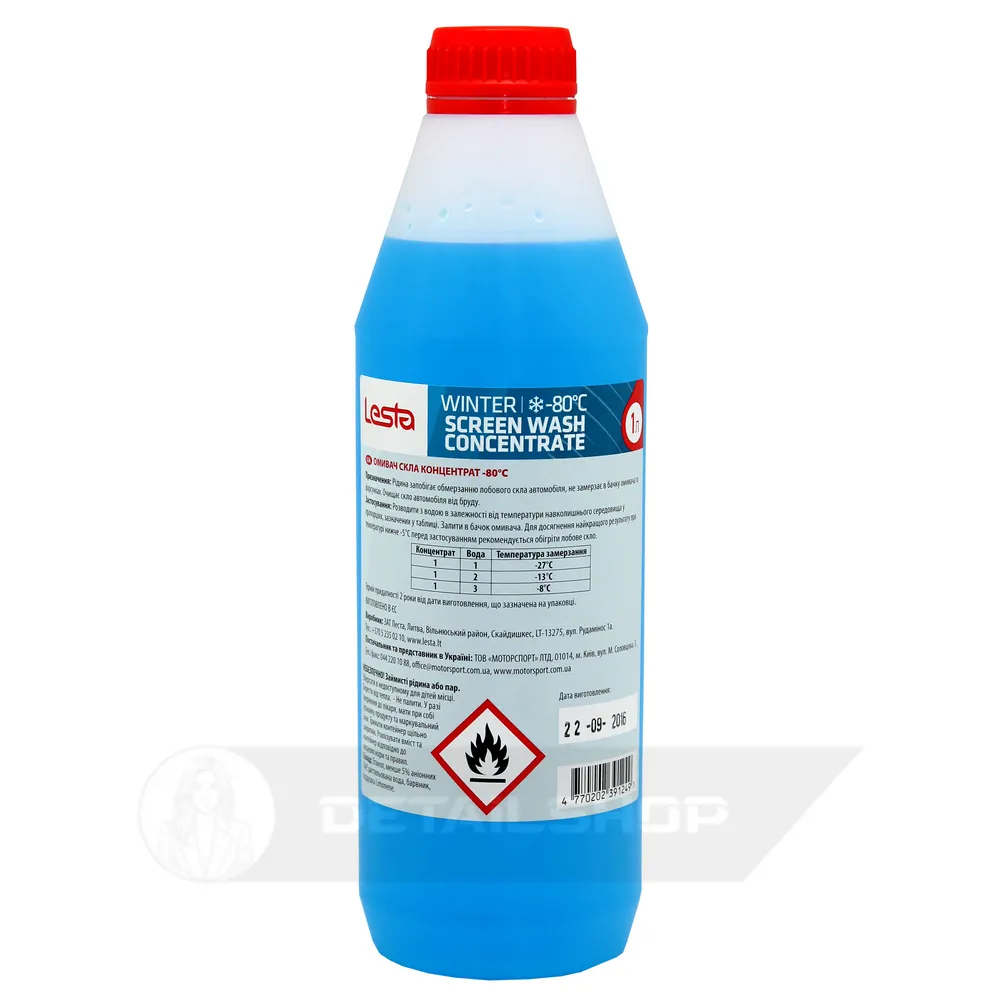 Концентрат зимового омивача скла -80°С 1 л Lesta WINTER SCREEN WASH CONCENTRATE (391249)