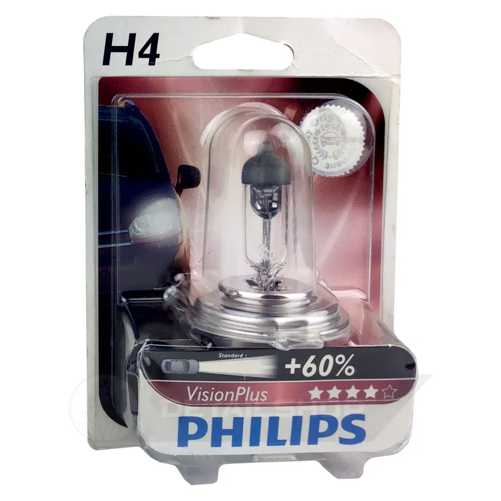 Лампа автомобільна галогенна PHILIPS Vision Plus +60% H4 12342VPB1 1 шт (399349)