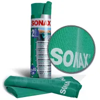 Набір серветок для скла, дзеркал, пластика з мікрофібри 40х40 см 2 шт SONAX Microfibre Cloth Plus (416541)