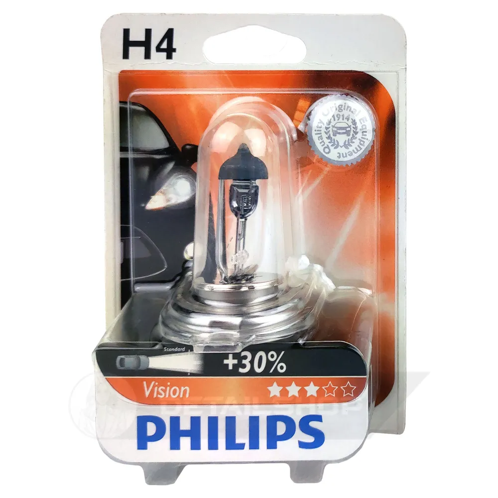Лампа автомобільна галогенна PHILIPS Vision +30% H4 12342PRB1 1 шт (474803)