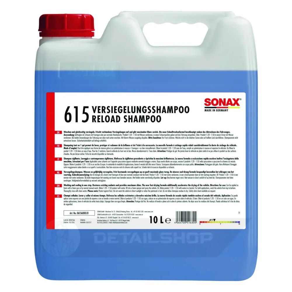 Автошампунь для миття і захисту кузова 10 л SONAX PROFILINE Reload Shampoo (615600)