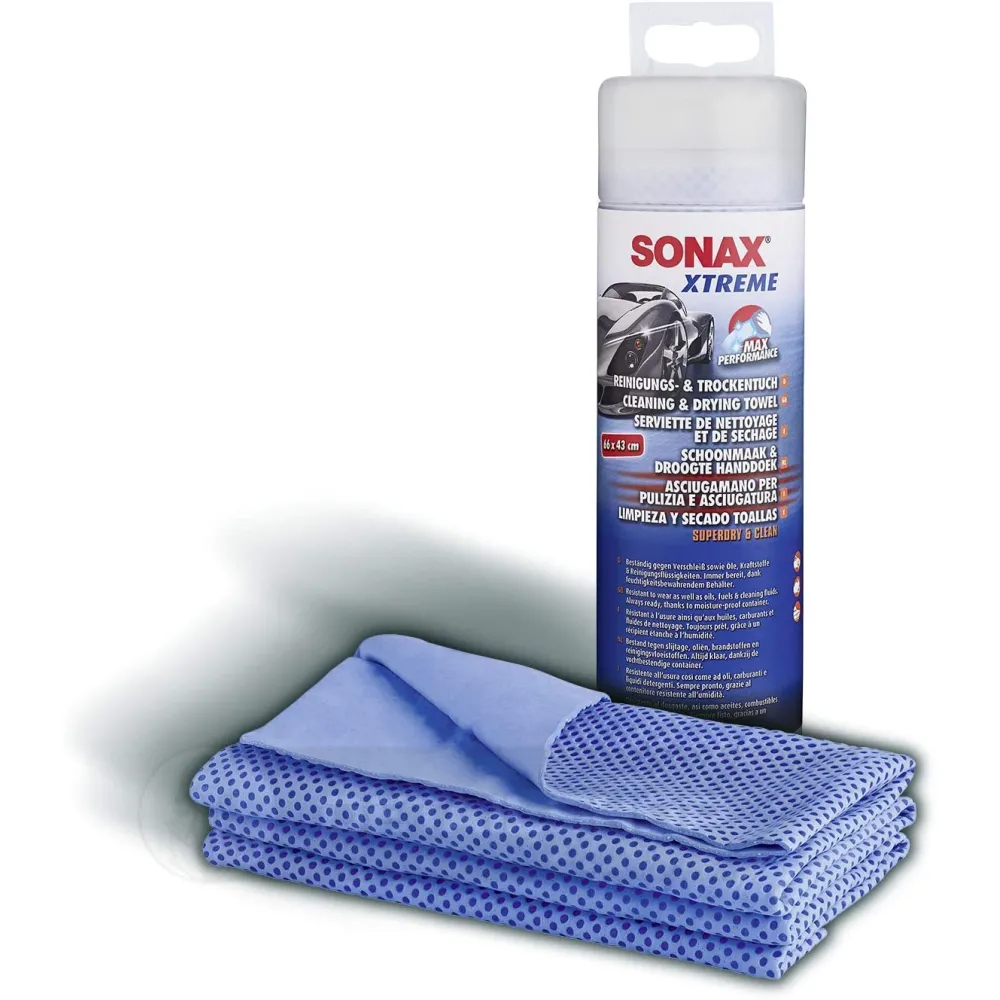Суперпоглинаюча серветка для сушки кузова і скла XL 66х43 см в тубі SONAX XTREME Reinigungs + Trockentuch (417741)