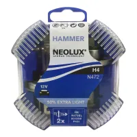 Лампа автомобільна галогенна  NEOLUX HAMMER H4 Extra Light +50% N472EL 2 шт (756800)