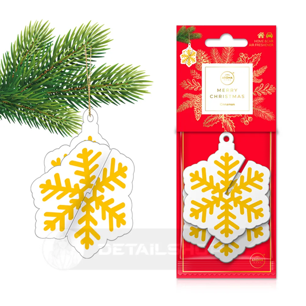 Ароматизатор "Сніжинка золота 3D" Aroma Home Merry Christmas - Cinnamon (837237)