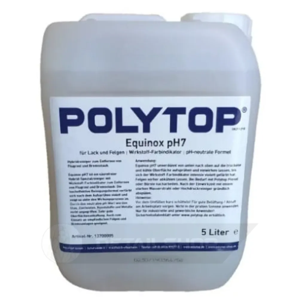 POLYTOP Equinox pH7 5 L - Спеціальний очисник з кольоровим індикатором поверхневої іржі та дисків.