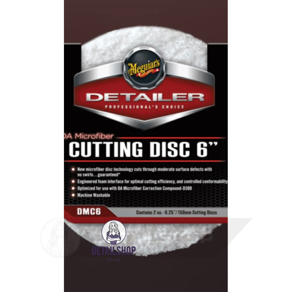 Полірувальний круг микрофибровый ріжучий 2 шт. - Meguiars DA Microfiber Cutting Disc 6" 159 мм. білий (DMC6)