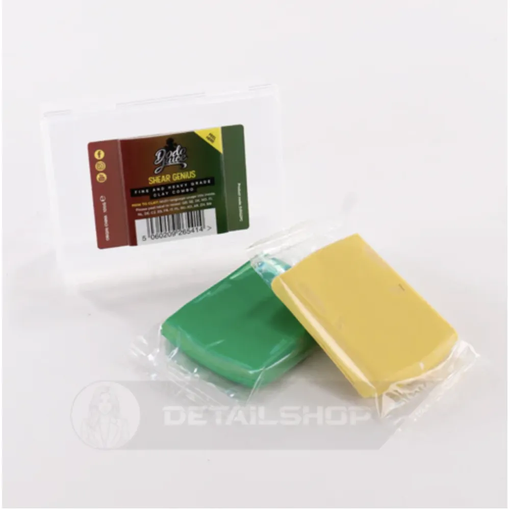Набір із двох глин (делікатна та середньоабразивна) Dodo Juice Shear Genius, 100гр
