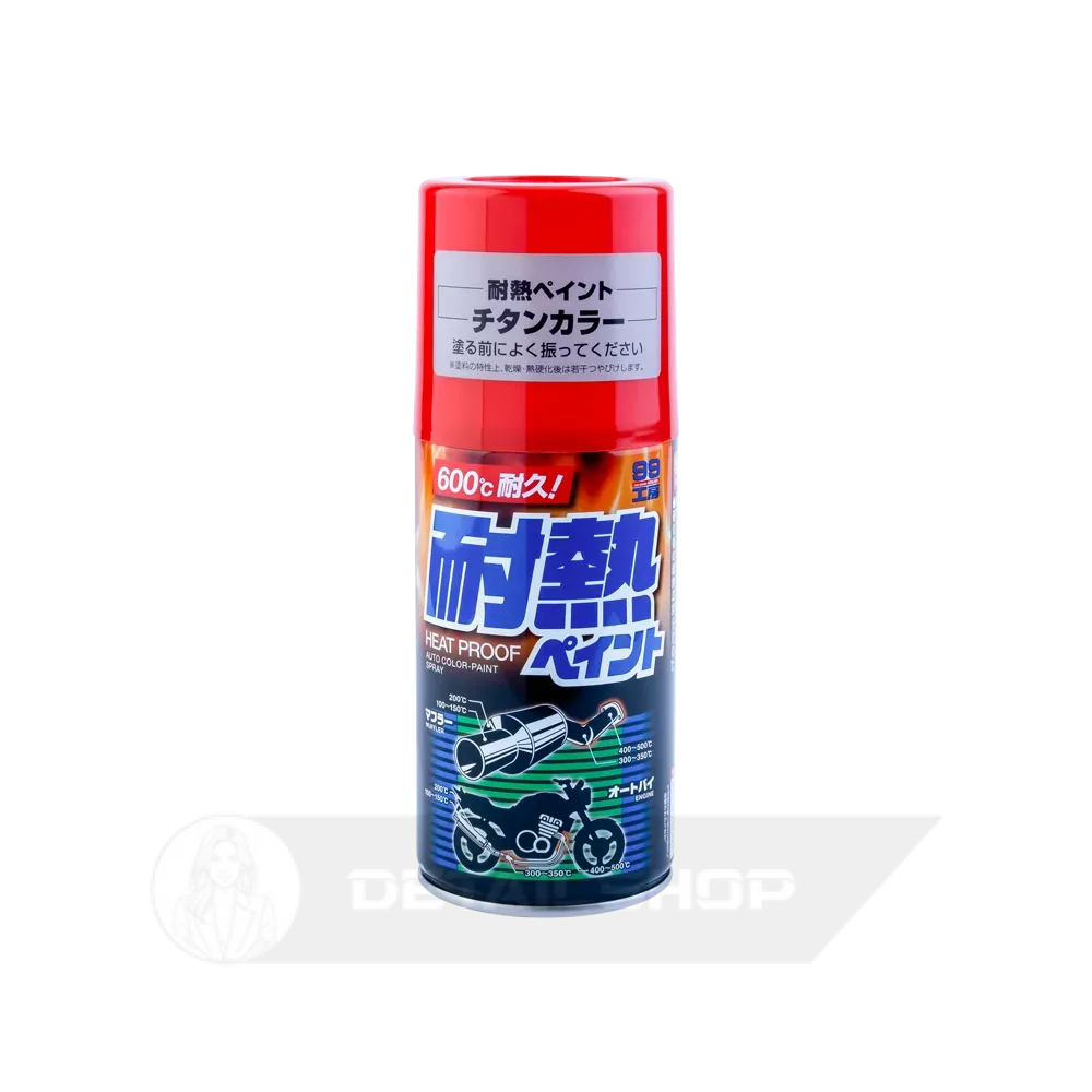 SOFT99 Heatproof Paint Titanium 300мл - термостойкая краска тёмно-серебристого цвета