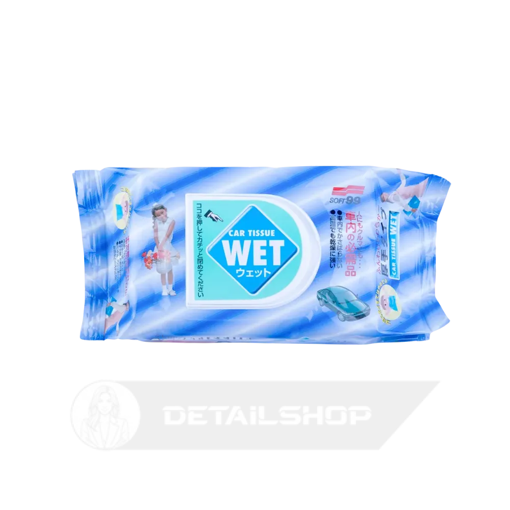 SOFT99 Car Tissue Wet 80шт - вологі серветки для рук, обличчя та очищення салону автомобіля