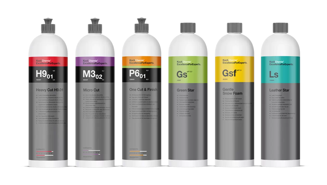 Koch Chemie: керамика для авто, нанокерамика, полироли, полировальные пасты и круги, химия, обезжириватели, шампуни, щетки, кисти, распылители, полотенца.