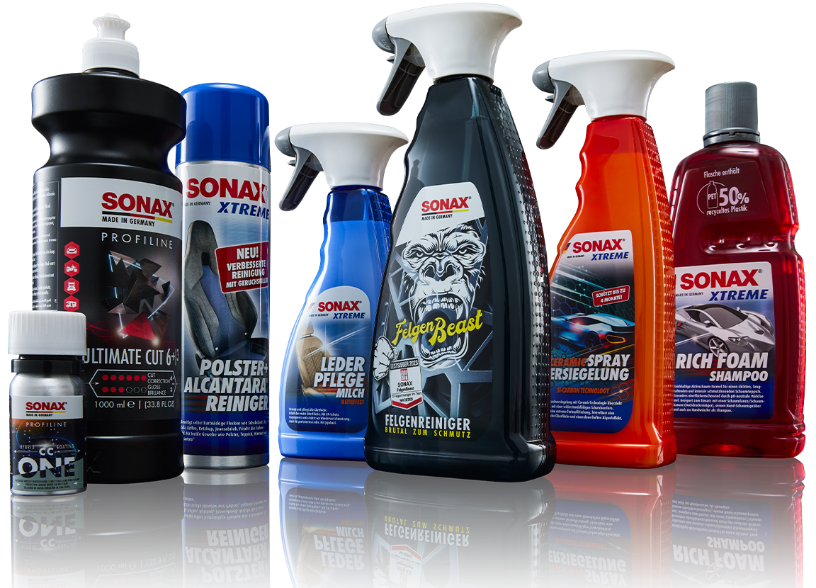 Sonax купити: кераміка, нанокераміка, силанти, полімери, воски, поліролі, пасти, шампуні, кола, очищувачі, склоочисники, аплікатори - вся продукція Sonax.
